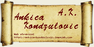 Ankica Kondžulović vizit kartica